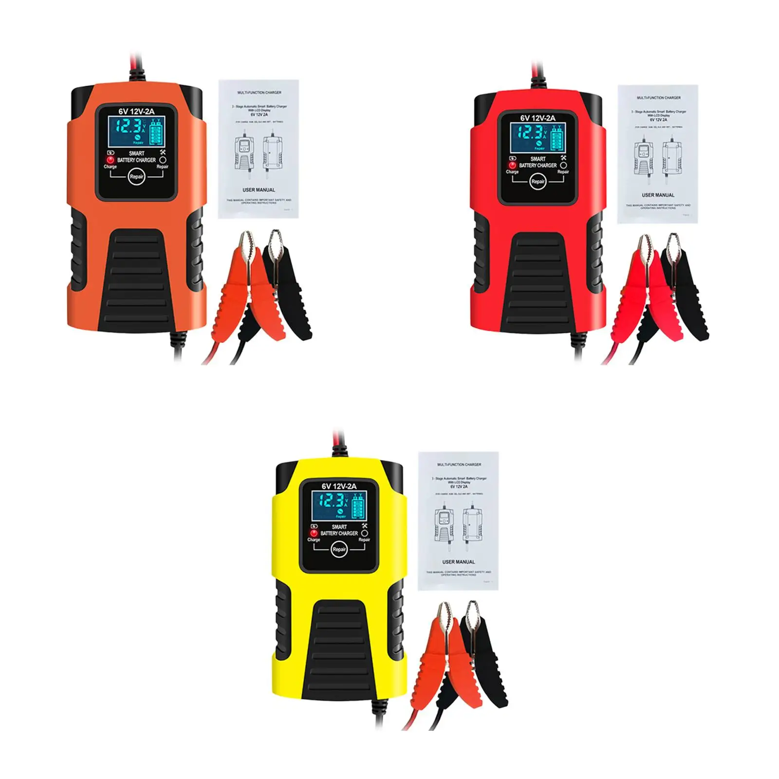 

6V 12V Digital Display Fully Automatic Battery Charger Battery Desulfator for Vehicles Automotive Motorcycles Cars Trucks