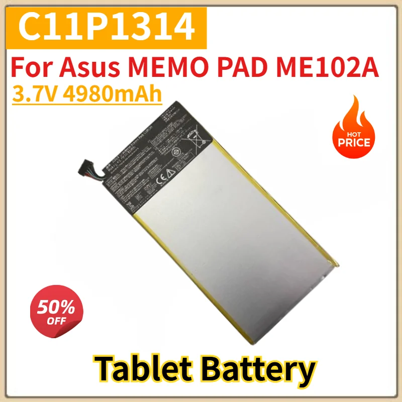 C11P1314 Battery 3.7V 4980mAh For Asus MEMO PAD ME102A Tablet High Quality Replacement Battery