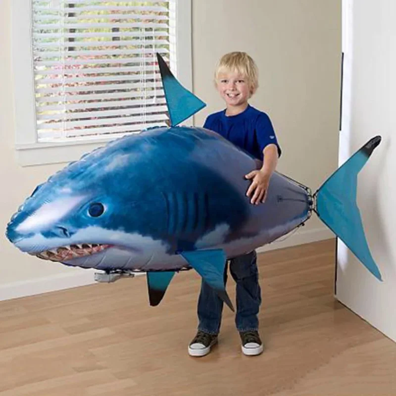 Children Cartoon remote control flying fish inflatable shark Air Swimming RC Animal Radio Balloons Clown Fish toys for kids