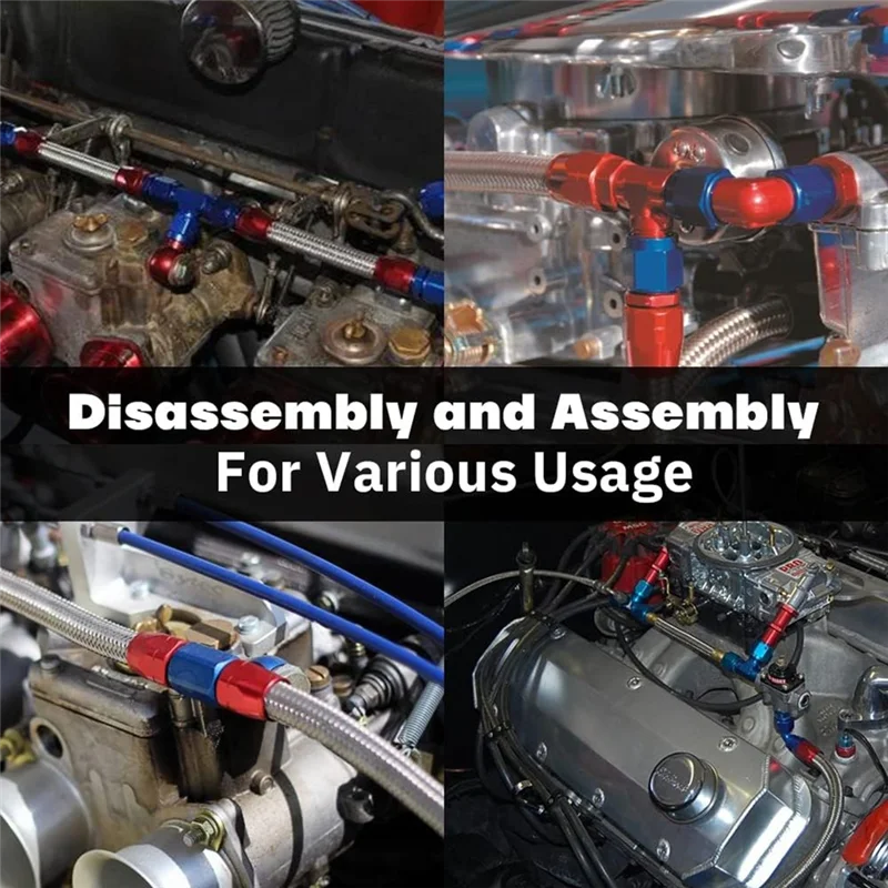 8AN Dual Feed การใช้สาย 7/8 "Braided Dual Inlet การใช้ชุดสาย 4150 คาร์บูเรเตอร์สําหรับ Holley-A27R