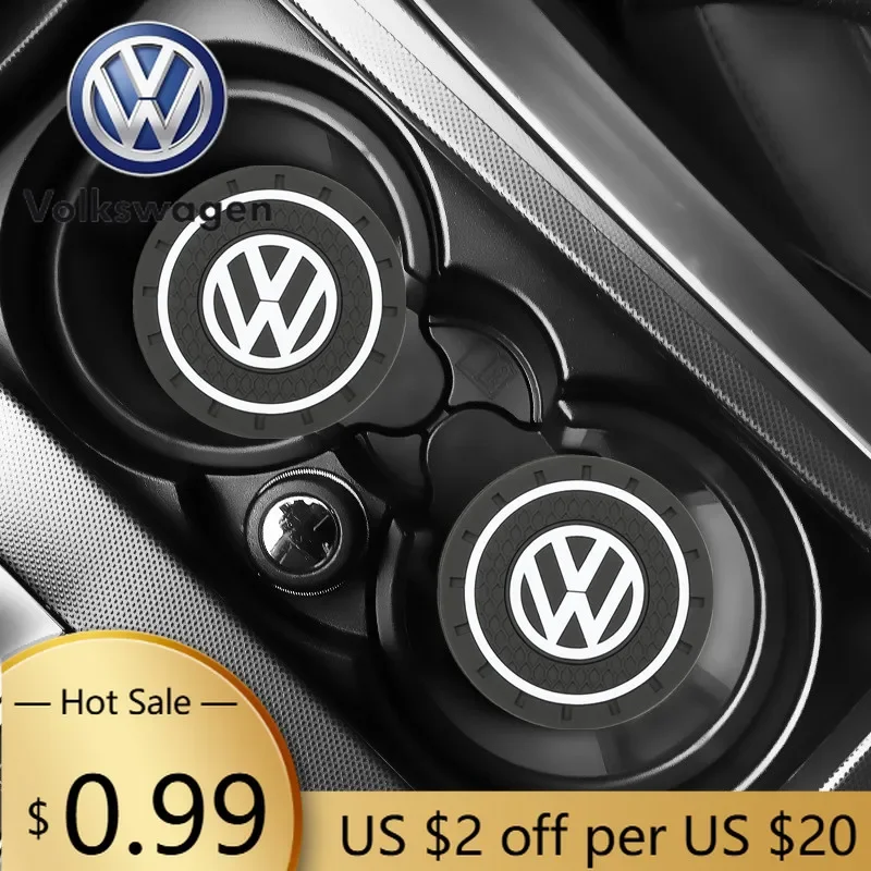 

For VOLKSWAGEN VW 2PCS Car Water Cup Bottle Holder Anti-slip Pad Mat Silica Gel for VW Volkswagen Golf Polo Passat Touran car