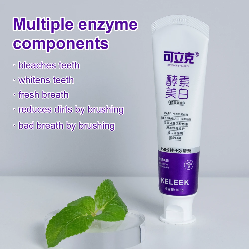 

Whitening Toothpaste Enzymatic Bee Venom Toothpaste Fresh oral cavity Dental cleaning multi effect gum protection 105g