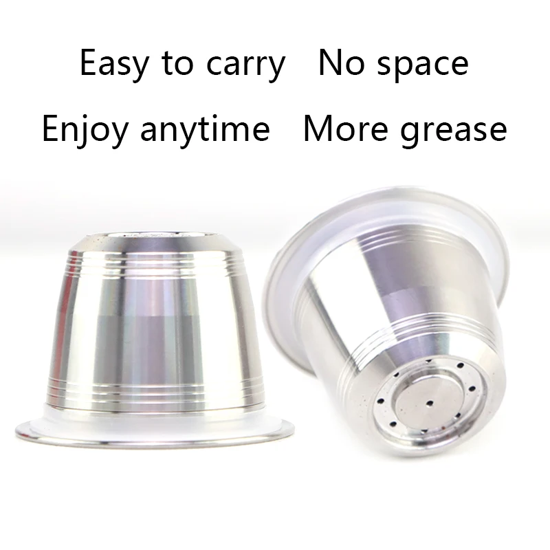 Nespresso Reusable Coffee Capsule Stainless Steel Refillable Filters Espresso Cup Fit for Inissia & Pixie Coffee Maker