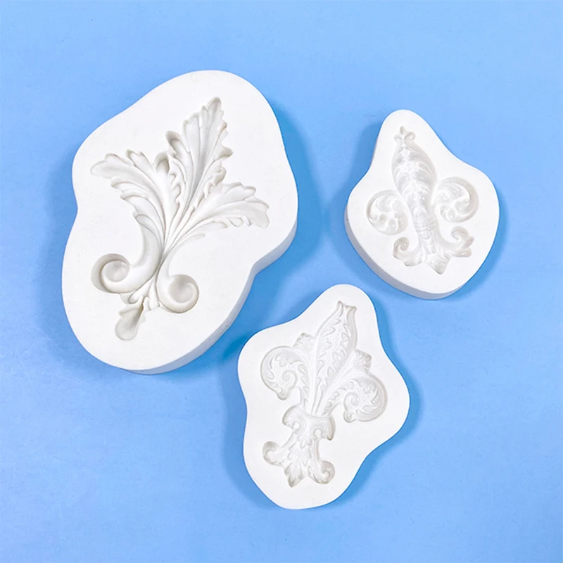 European Classical Relief Pattern Sugar Flipping cake, Chocolate candy Baking Mold, Flower Vine Pendant, Clay silicone Mold