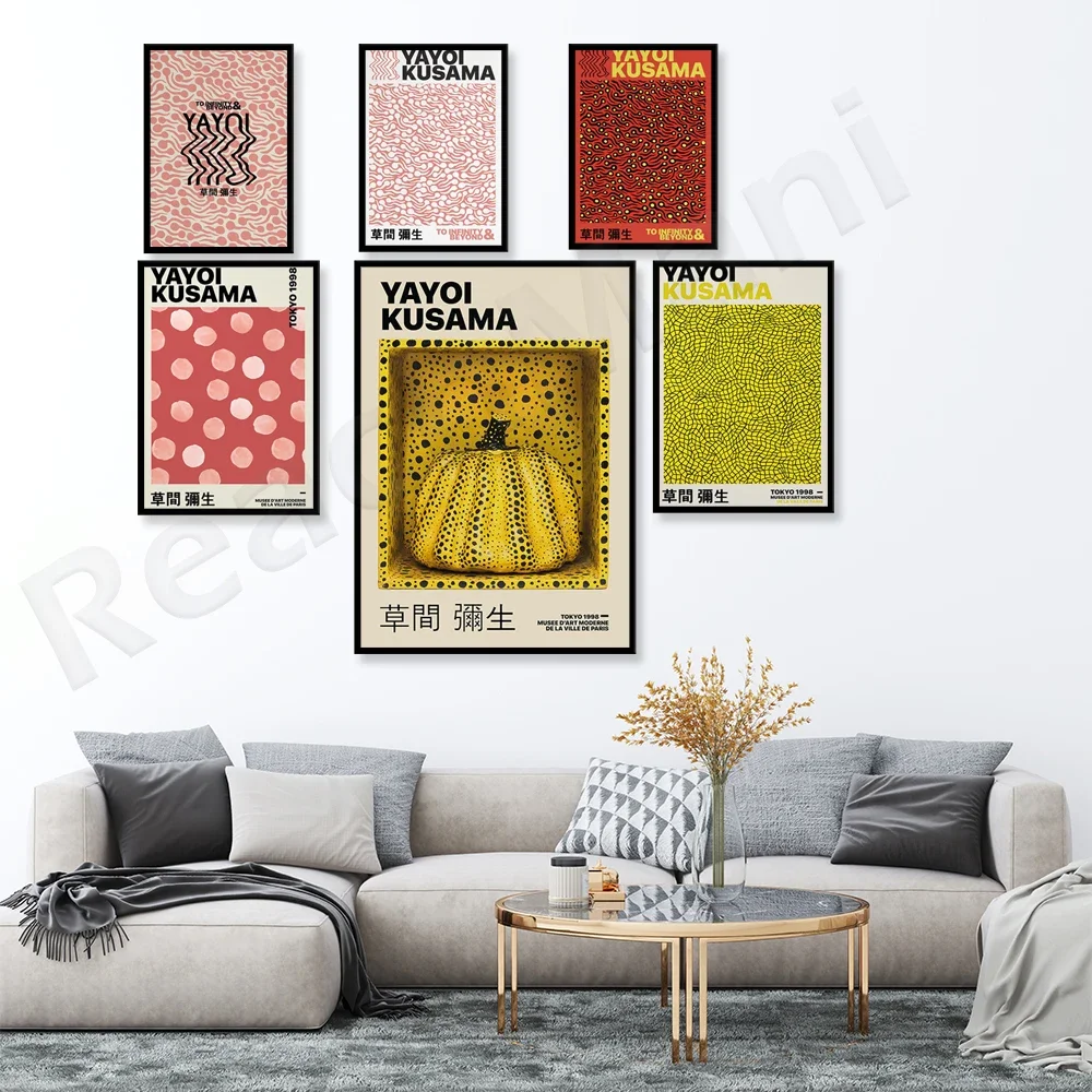 

Yayoi Kusama poster, abstract prints, Japanese art, Kusama pumpkin prints, modern prints, high-quality posters