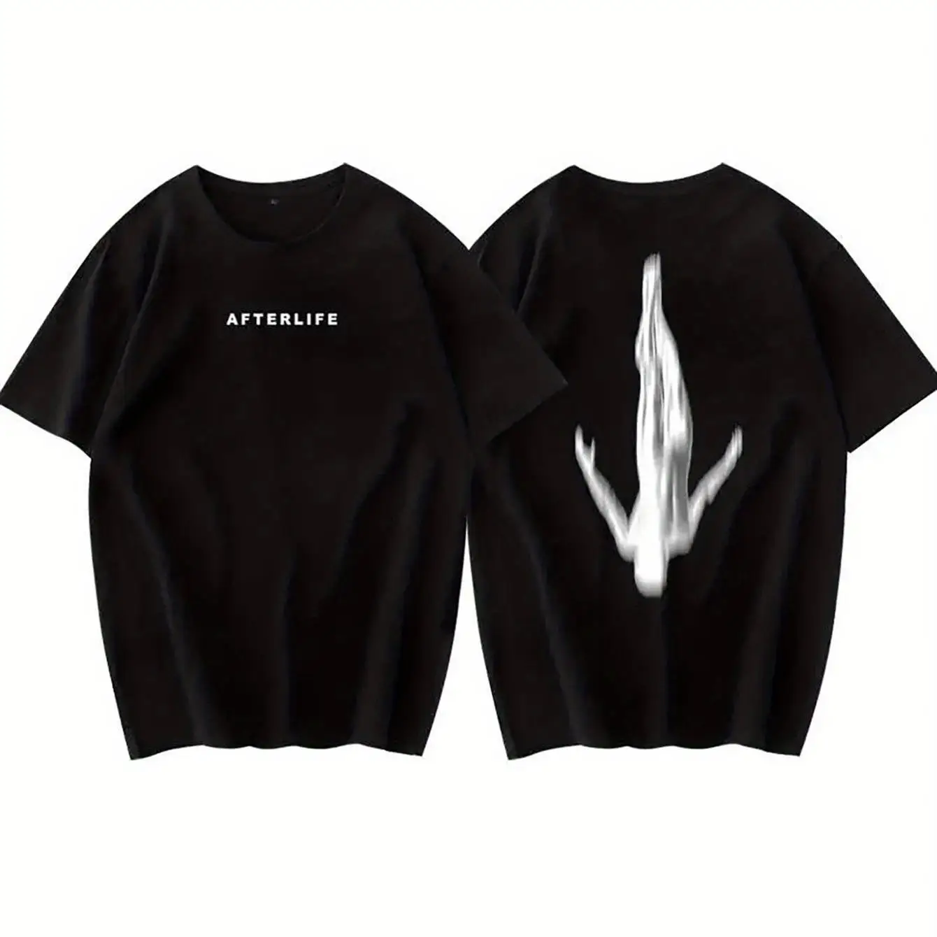 Camiseta Negra para Hombre AFTERLIFE DJ Anyma, Camiseta de Productor Musical, Adecuada para Festivales de Música, Clubes, Uso Diario, Manga Corta, Informal