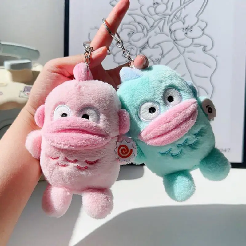 14Cm Kawaii Sanrio Hangyodon Plush Keychain Pendant Cute Cartoon Plush Doll Toy Soft Stuffed Backpack Pendant Birthday Gift