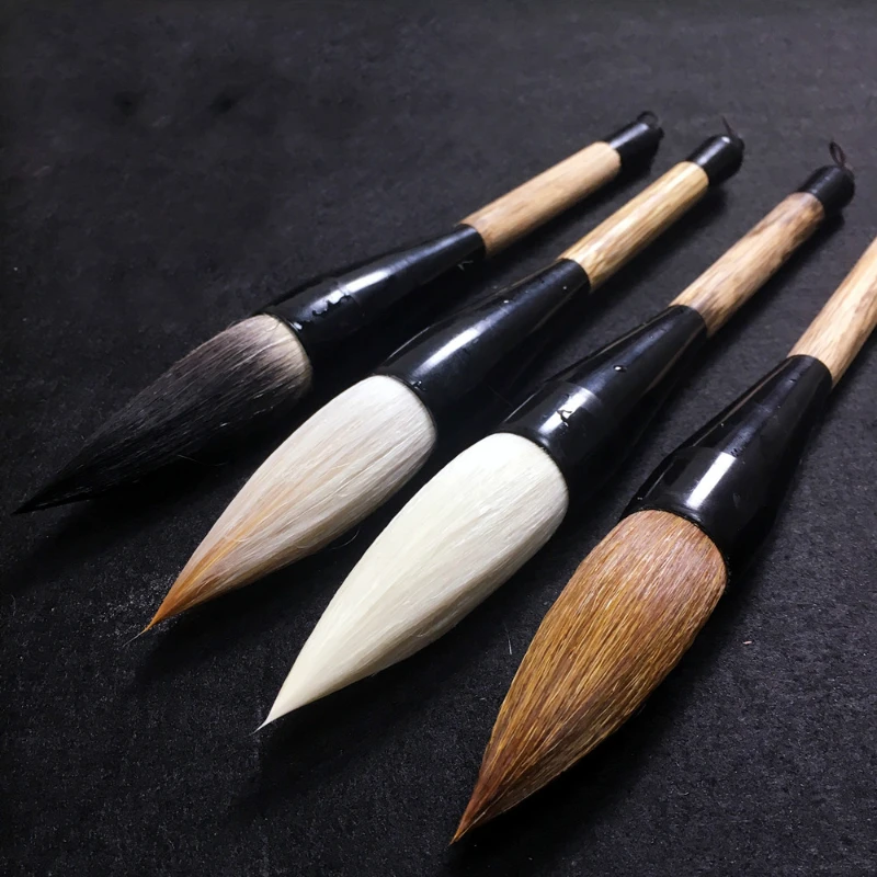 Chinese Traditional Calligraphy Brush Pen Wolf Goat Hair Hopper-shaped Brushes Woolen Weasel Bear Multiple Hair Writing Painting