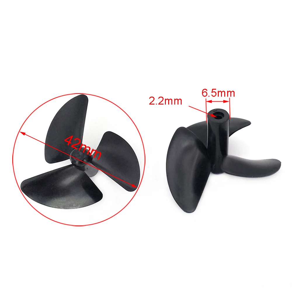 RC Boat Propeller 42mm 2.3mm 3-Blades Left Right PC Prop for RC boat Toy Boat Fishing Bait Boat DIY Boat Model