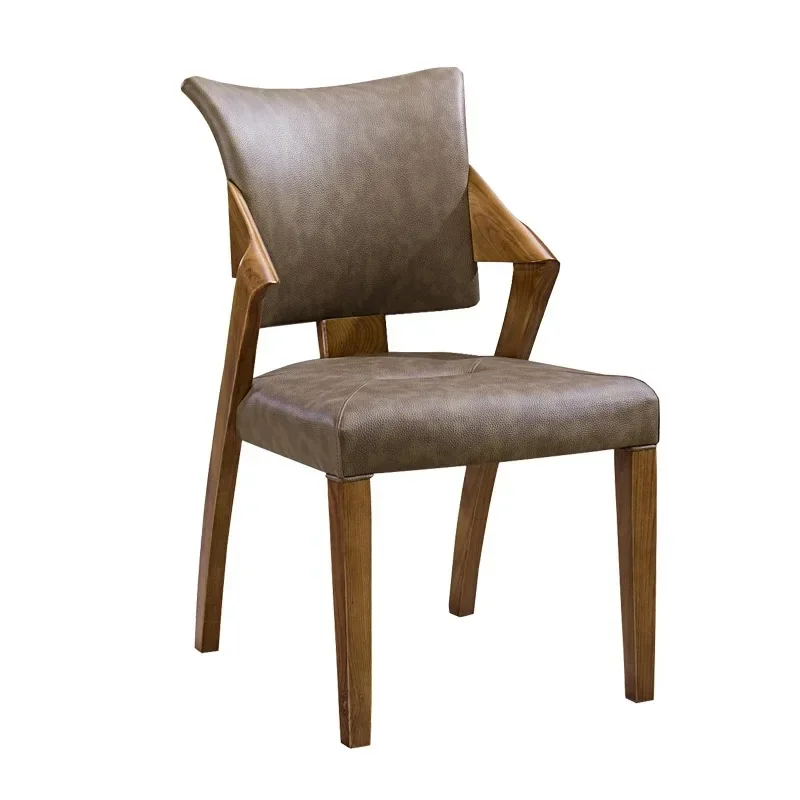 CS medieval dining chair, hotel private club, ash wood, with armrests, leisure chair, balcony solid wood