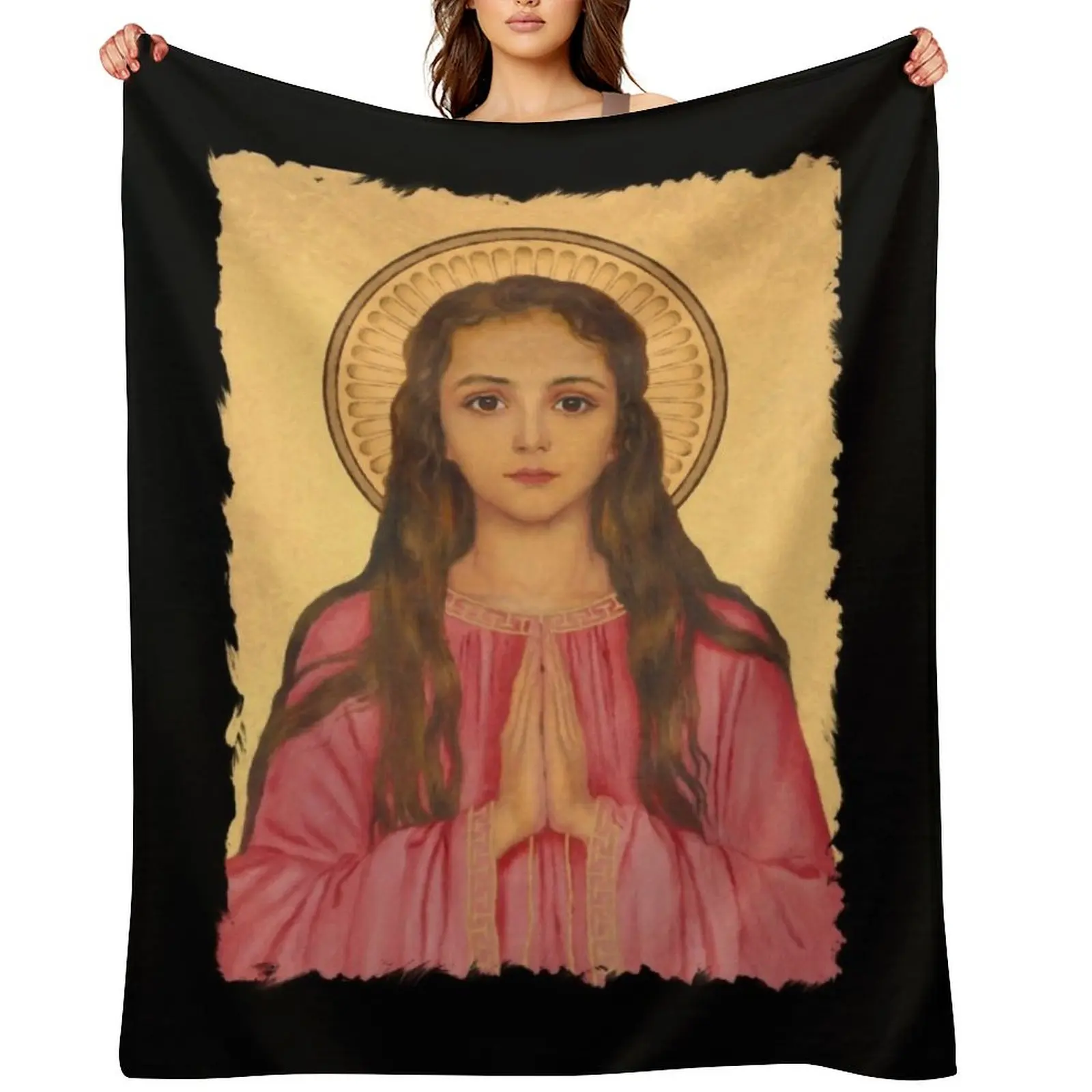 

Saint Philomena of Rome Throw Blanket bed plaid Travel halloween For Baby Blankets