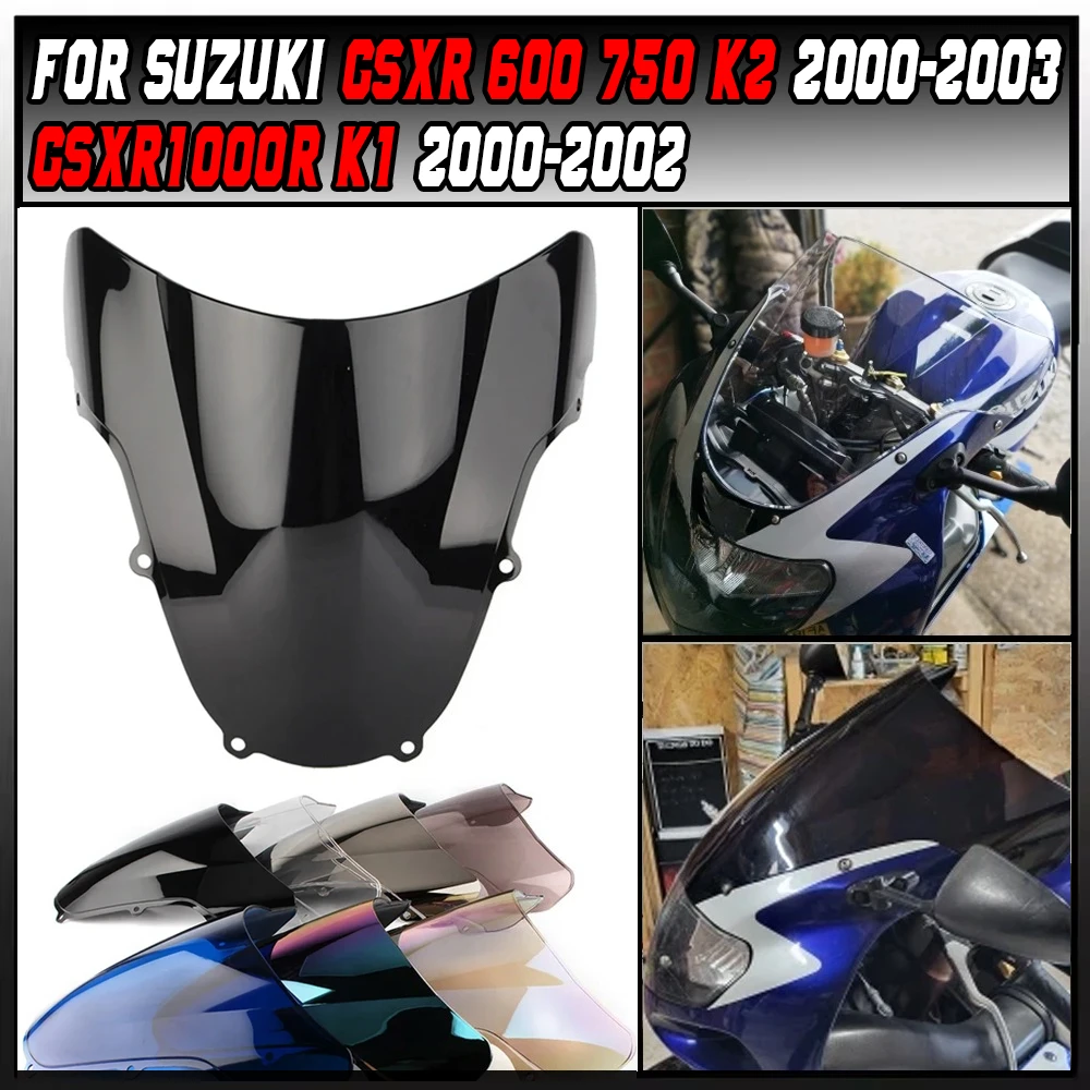 GSXR1000 GSXR750 GSXR600 Double Bubble Windshield WindScreen For Suzuki GSXR GSX-R 1000 600 750 K1 K2 2000 2001 2002 2003