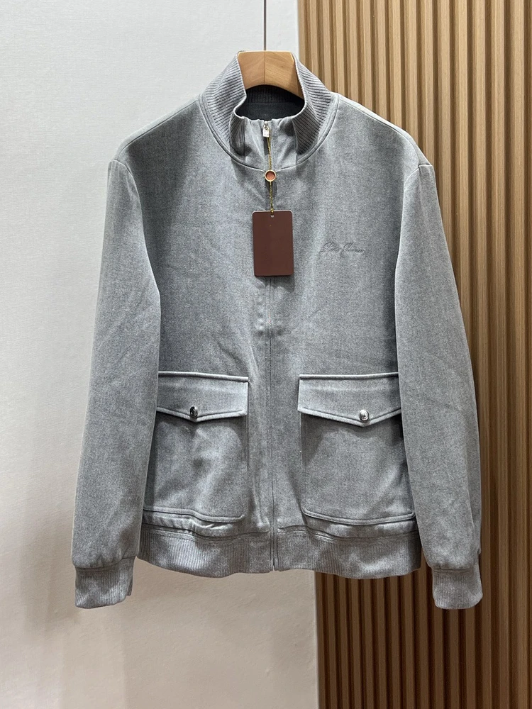 

LP Italian Casual Zip Pocket Baseball Jacket