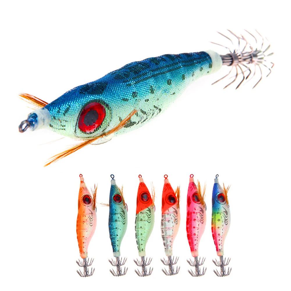 10cm 9.2g Fishing Bait Luminous Wood Shrimp Luminous Shrimp Squid Needle Octopus Hook Fake Bait Fish Hook