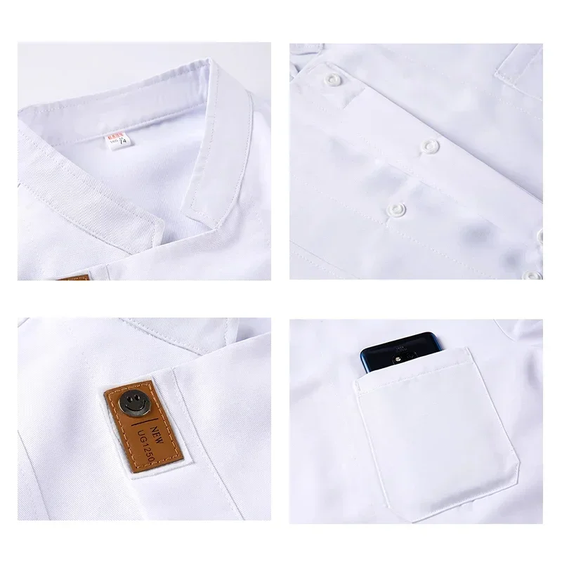 2025halloween Veste de Chef pour hommes et femmes, chemise de cuisinier à manches courtes, uniforme de serveur de boulangerie