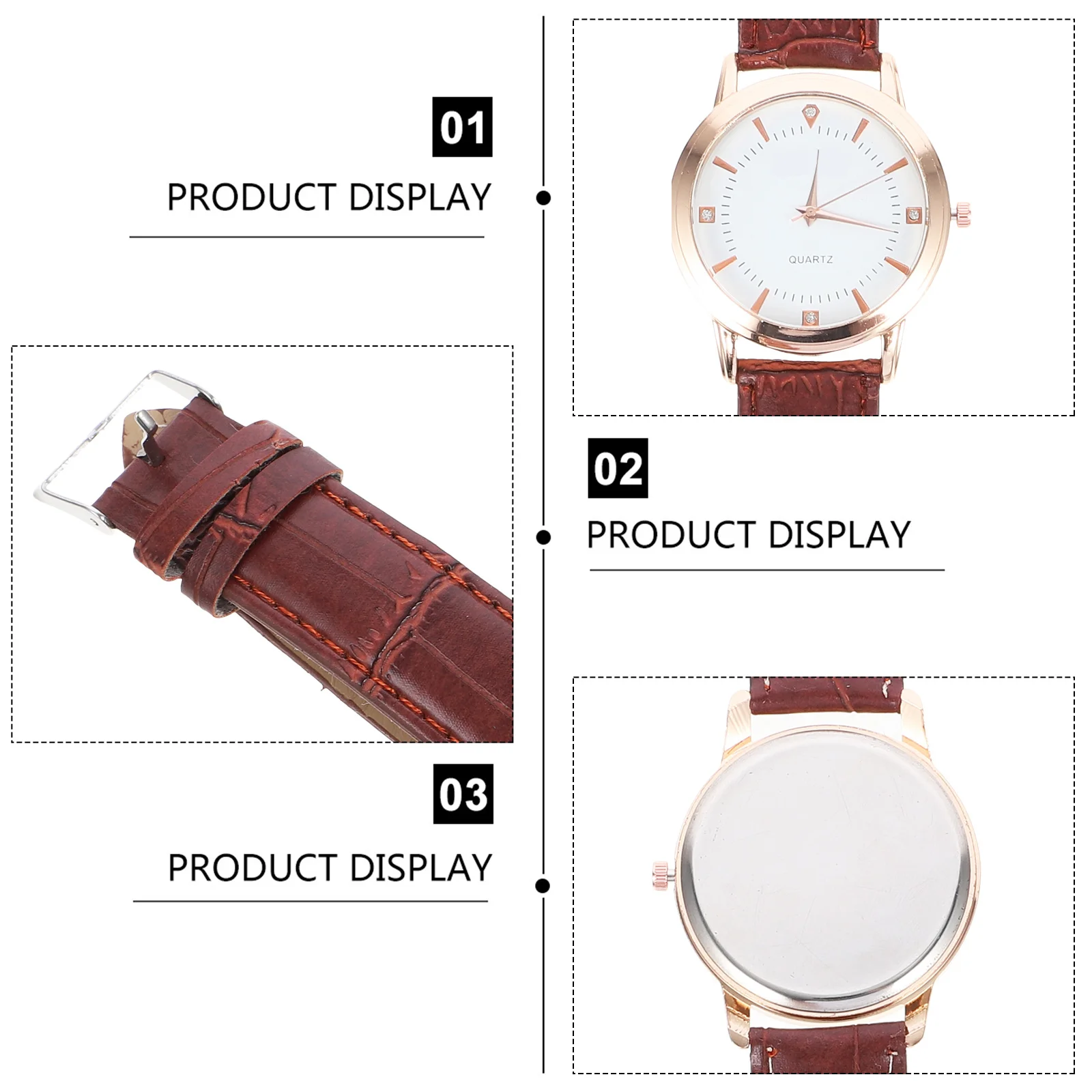 2PCS زوجين بو حزام الأزياء كوارتز ساعة حزام ساعة عيد الحب هدية الفرقة ساعة اليد له لها #6