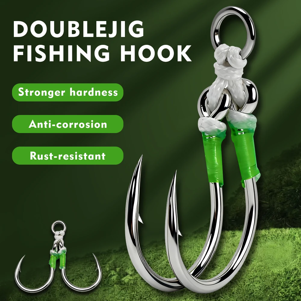 Anzuelos Jig PROBEROS dobles con púas para jigging en mar - imagen 4