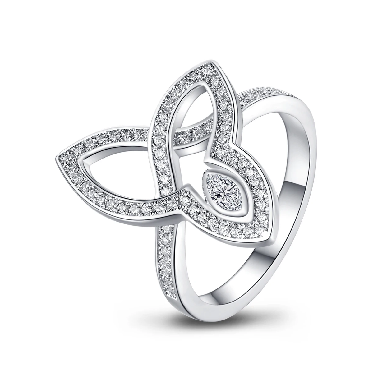 Luxury 925 Sterling Silver Engagement Wedding Ring for Women Cubic Zirconia Simulated Diamond Promise Ring Classic Fine Jewelry