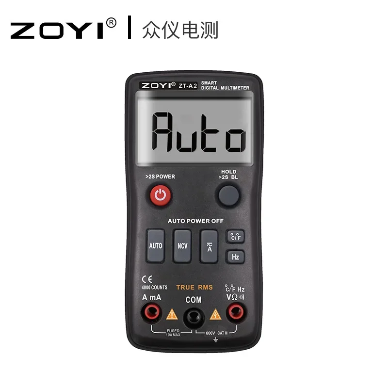 ZOYI ZT-A2 Mini Digital Multimeter Ammeter Voltmeter Frequency backlight Residential Meter Diode AC/DC Voltage NCV Tester 4000C