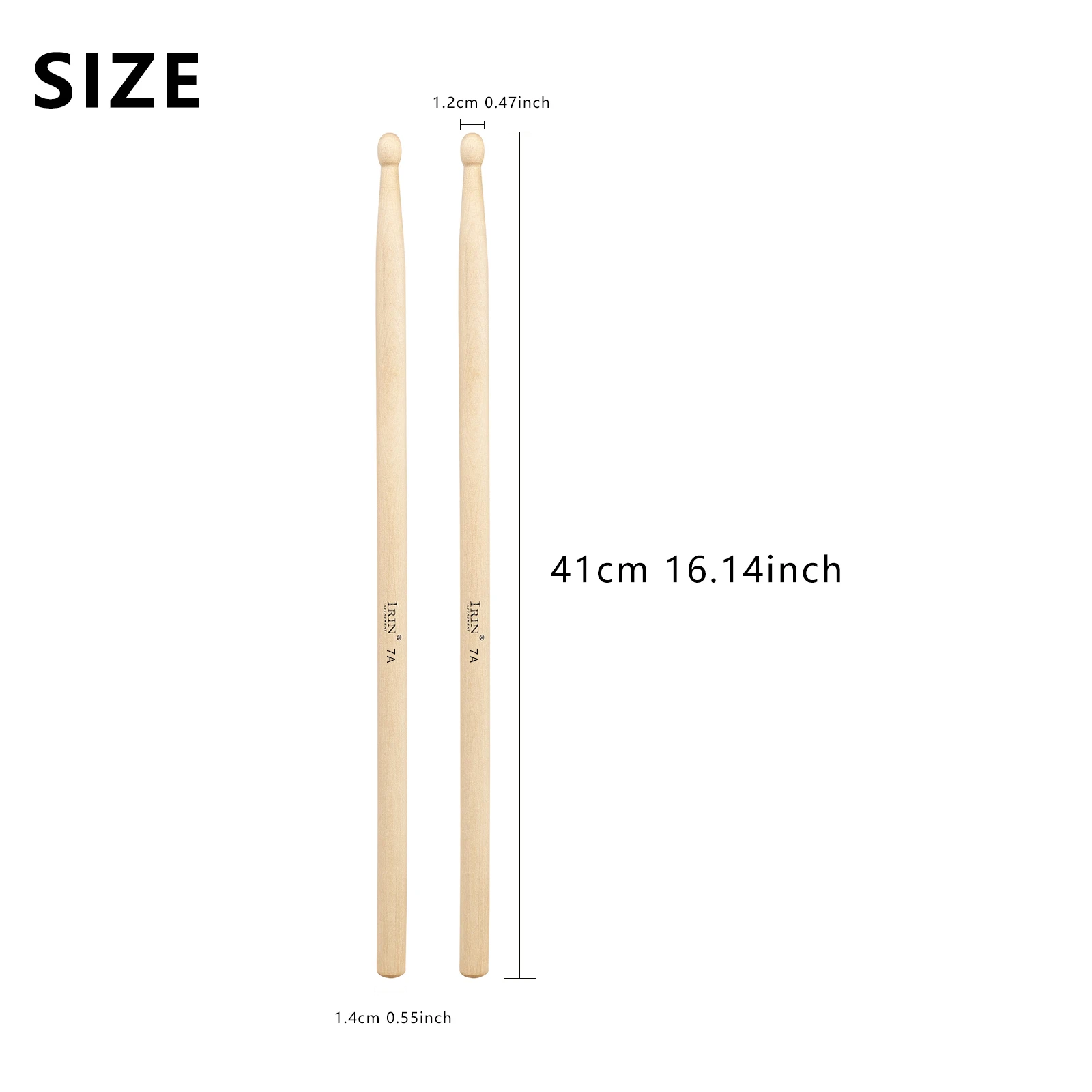 12-Pair IRIN 5B/7A Drumsticks Maple Drum Sticks Maple Wood Material Set Percussion Instrument Accessories Drumstick Set
