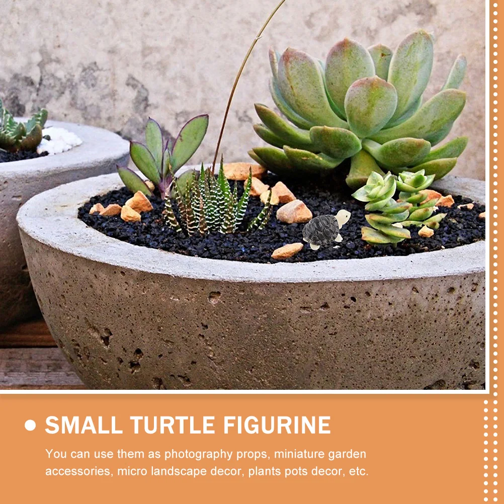 

24pcs Miniature Turtle Decor Small Turtle Micro Landscape Photography Accessory Garden Statue Sculpture Ornament Bonsai Plant