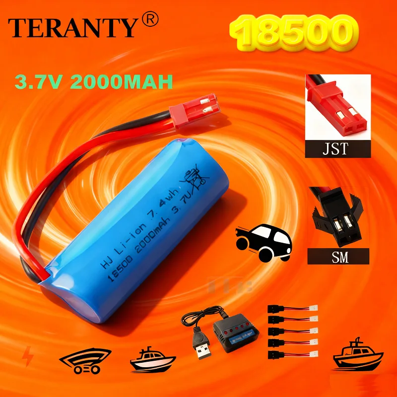 3,7 V 2000 mAh Li-Ion Akku für RC Spielzeug Racing Stunt Speed Drift Autos/Boote 18500 wiederaufladbare Batterie