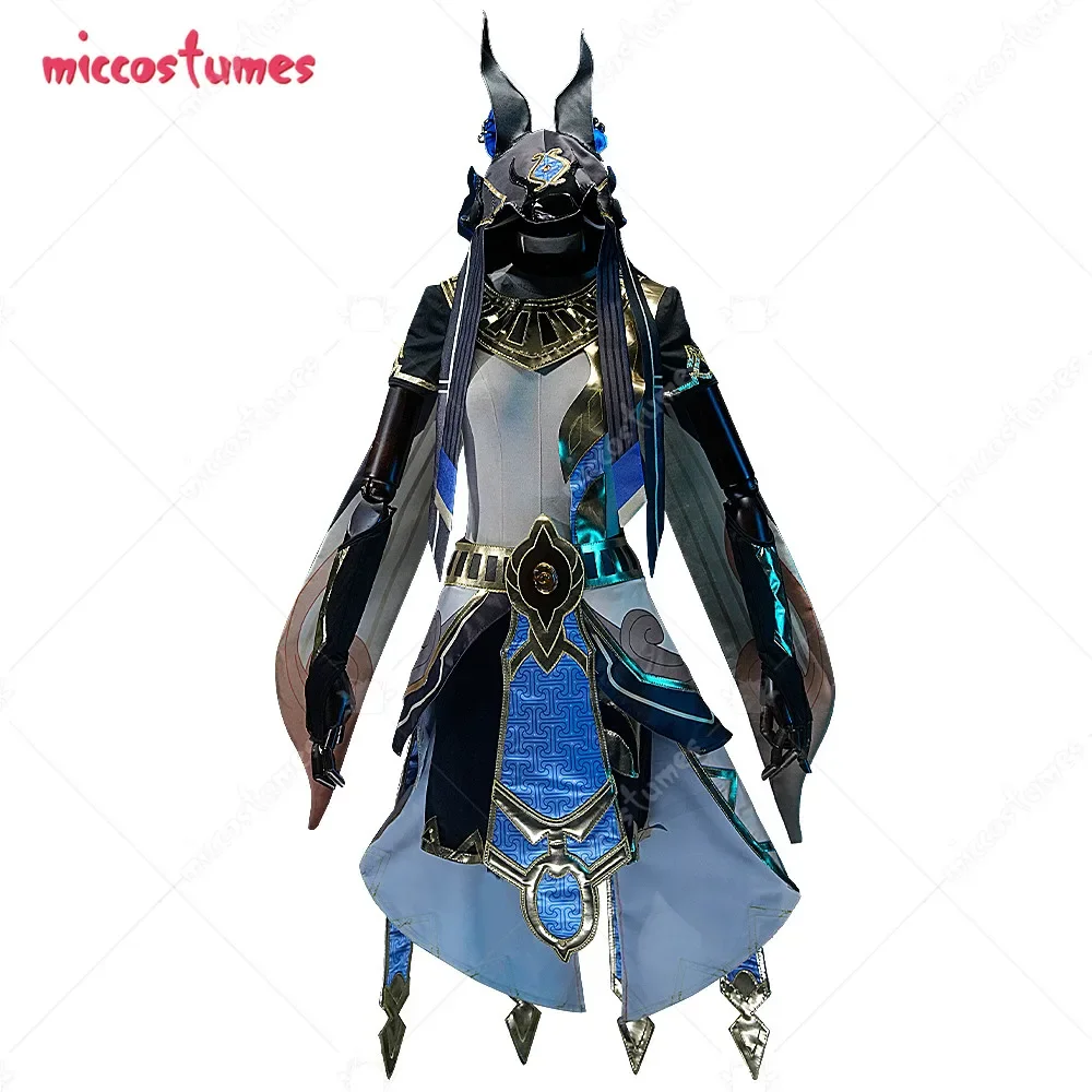 COSPLAY.FM Women Cyno Cosplay Costume Top and Pants with Skirt and Hat