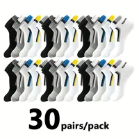 5/10/20/30pairs Simple Stripe Pattern Liner Anklets Socks Comfy Breathable Soft Sweat Absorbent Socks For Men's Outdoor Wearing