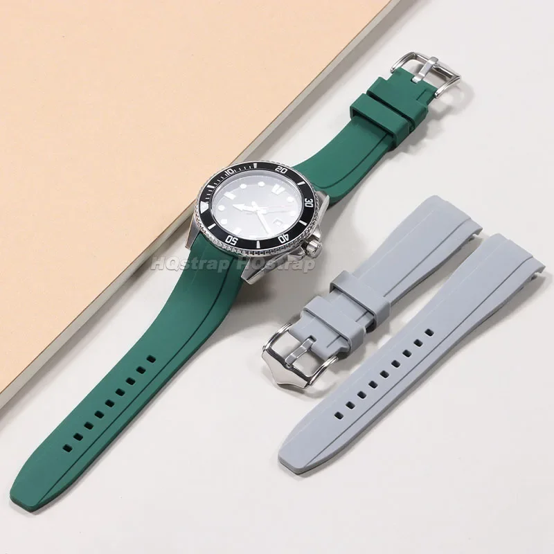 20mm 22mm Rubber Strap High Quality Curved End Silicone Watch Band for Swatch for Moonswatch Bracelet Waterproof Wristband 2042 image 5