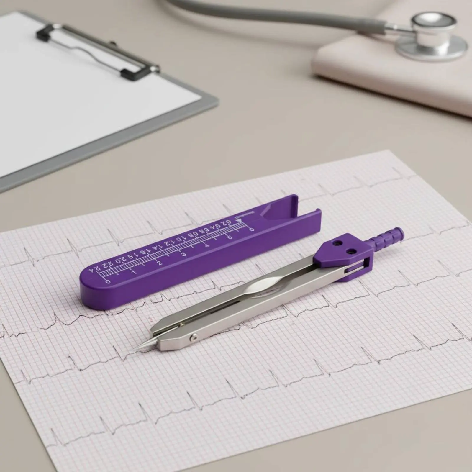 ekg-measuring-divider-with-shielded-shielded-sleeve-pulse-measuring-tool-ecg-interpretation-caliper-high-precision