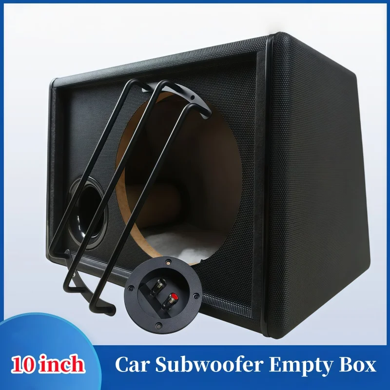 Caja vacía de subwoofer de 10 pulgadas, carcasa de subwoofer DIY para coche/hogar, caja de woofer de madera de 1 pieza, caja de altavoz de graves, orificio de caja de sonido de 23,2 cm