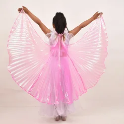 Capa de hilo sinfónico de ala de danza del vientre para niños, gancho de mano, accesorios de rendimiento de baile, alas de cuello colgantes de Color transparente, nuevo estilo