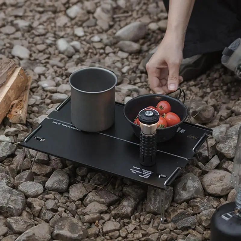 

Portable Camping Table Mini Aluminum Camping Tables Compact Backpacking Table Beach Side Outdoor Tea Table ForTravel Hiking