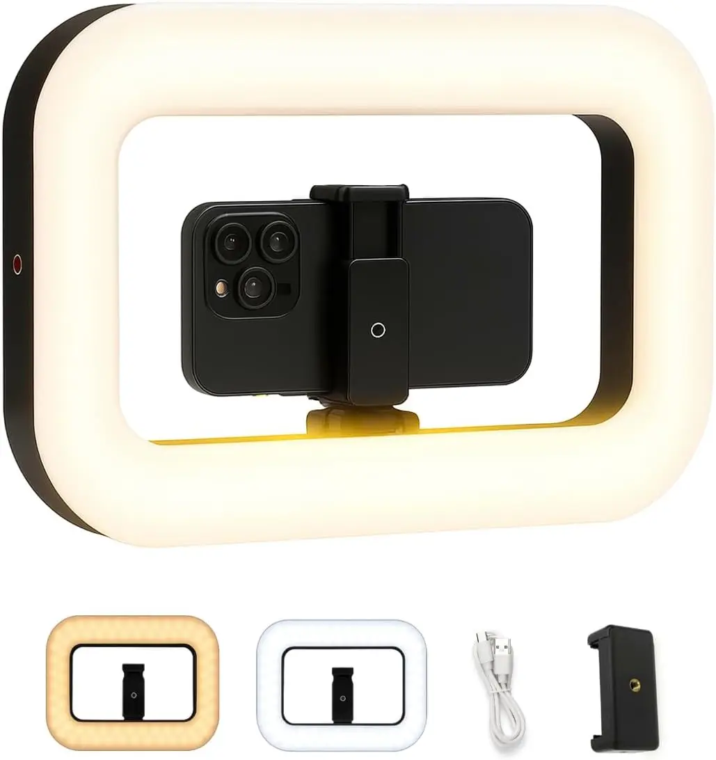 

Smartphone Video Rig LED Ring Light, Rechargeable Handheld Phone Video Stabilizer, 8000mAh Built-in Battery for Recordin