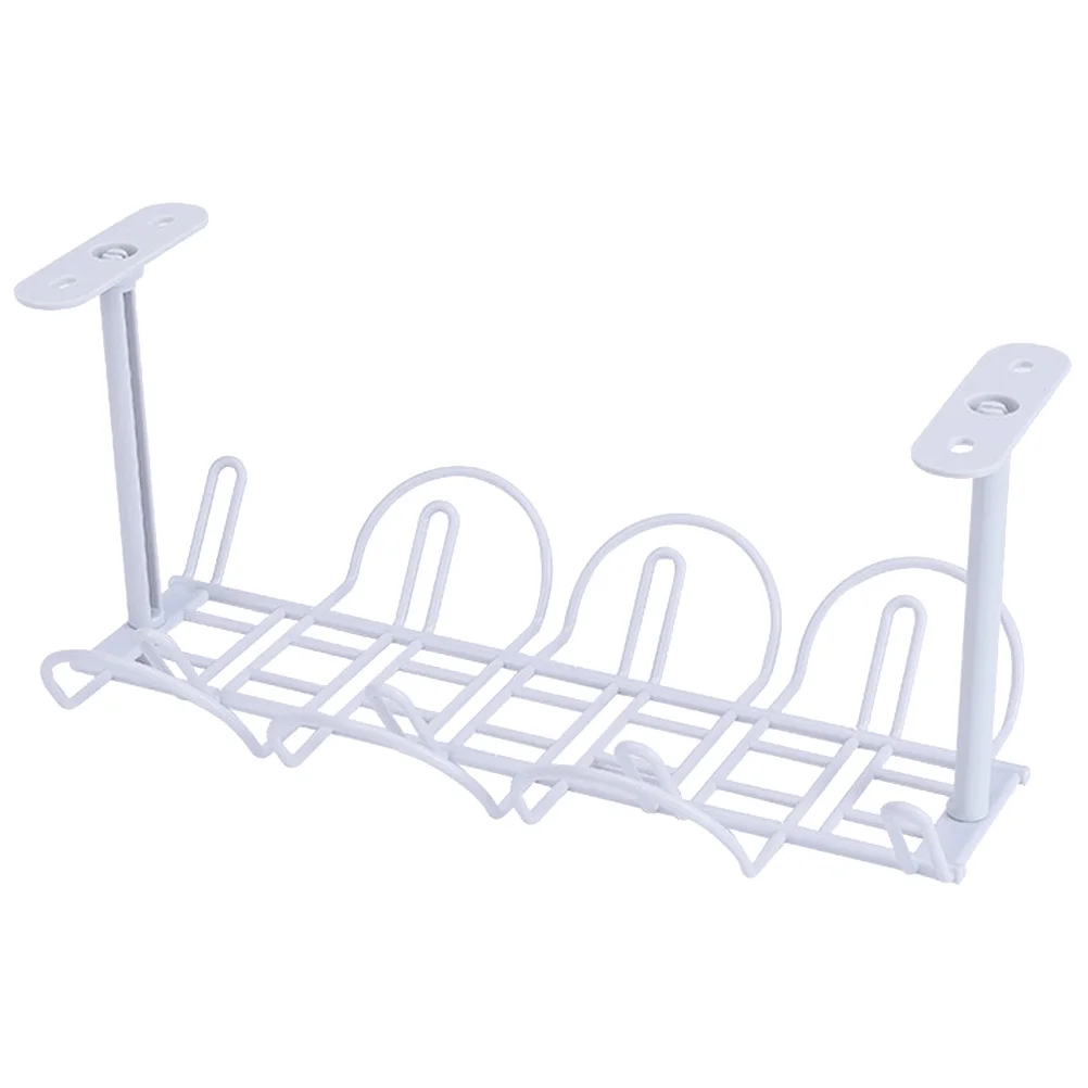 

2Pcs Office Storage Shelf Hanging Basket Compact Space-Saving Desk Holder for Neat Workspace Organization Simple Style Grey