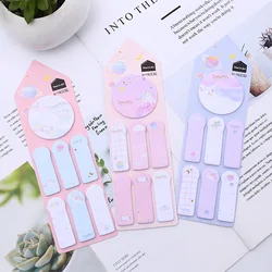 1 set  Memo Pads Kawaii Stickers Cosmic unicorn Sticky Notes Escolar Papelaria School Supply Bookmark Notepad Label