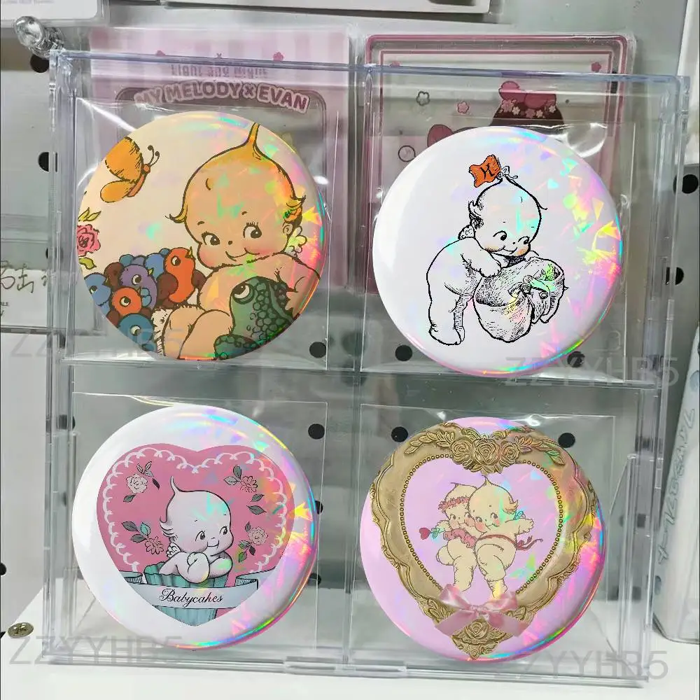 

K-Kewpie Cute Baby Tinplate Pins Round Handmade Brooches for Backpack Accessories Collection Badge 58mm 44mm 32mm 75mm 25mm