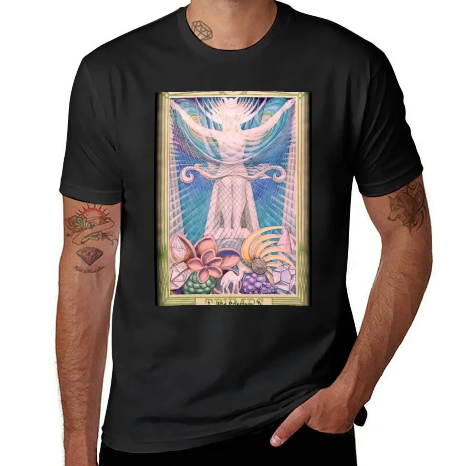 Thoth Tarot - II - The High Priestess. T-Shirt blue archive anime figures funny t shirts for men