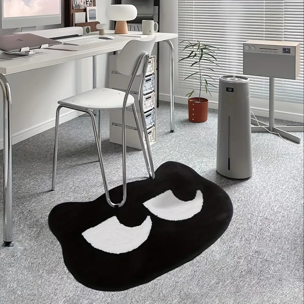 VIKAMA Tapis minimaliste noir motif chat, paillasson doux absorbant et antidérapant pour entrée et couloir, tapis de sol élégant pour la décoration de la maison