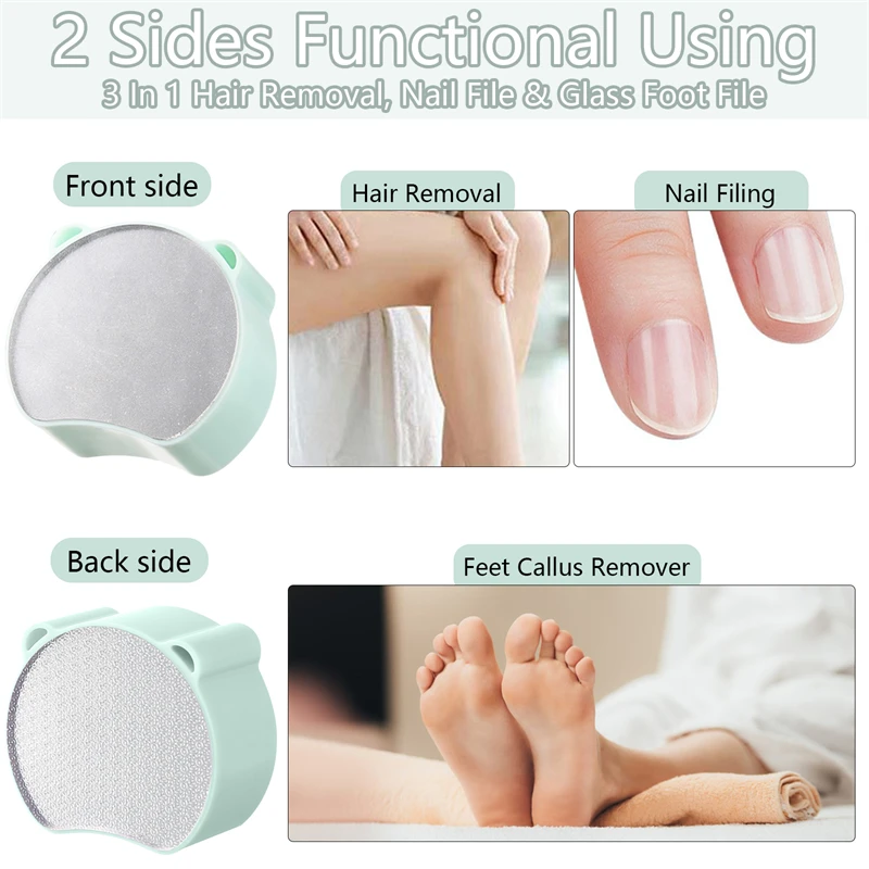 Nano Glass Hair Grinder Foot Grinder Manual Physical Safe Epilator Easy Cleaning Reusable Epilator Tool Crystal Hair Remover