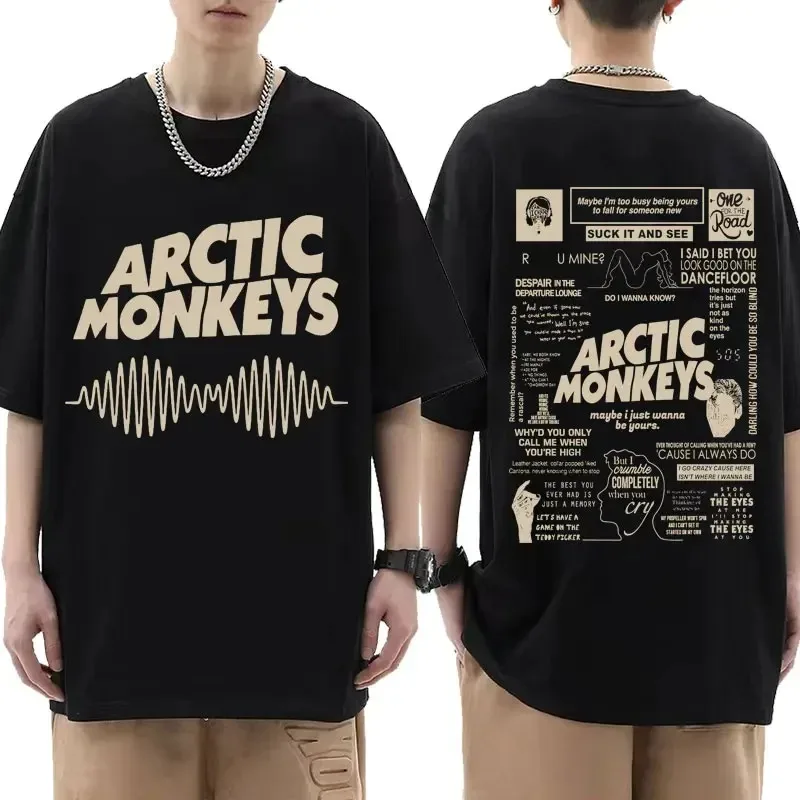 Arctic Monkeys Inspired T Shirt - Album List Doodle Print Vintage T-shirt Men Women Hip Hop Punk Short Sleeve Tshirts Streetwear