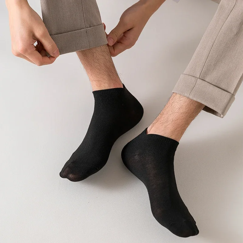 10 Pairs Unisex Casual Plain Color Boat Socks Thin Breathable Comfy Anti Odor Sweat-absorbing Low Cut Ankle Socks For Men Women