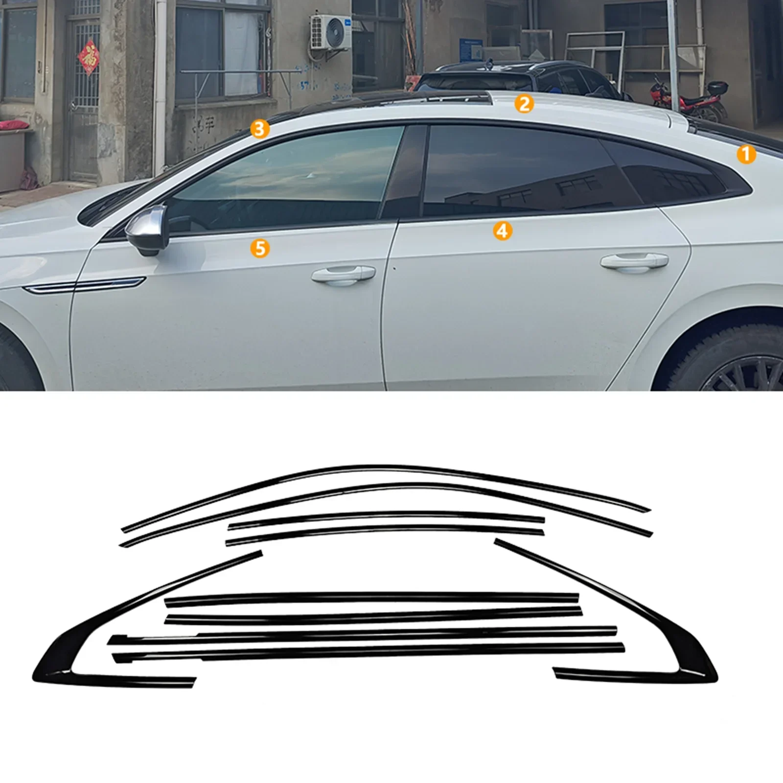 

New！ Chrome Black Car Eexterior Door Window Strip Moulding Trim Waterproof Weatherstrip Decorative For Volkswagen VW ARTEON 2019