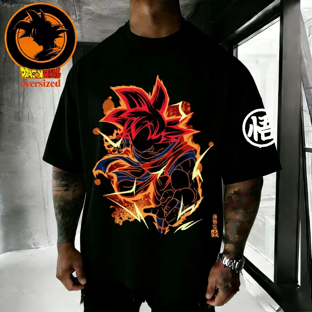 

Летняя футболка унисекс 2026 года с принтом Dragon Ball Super Saiyan, высококачественная хлопковая мужская футболка оверсайз, семейная повседневная рубашка для детей