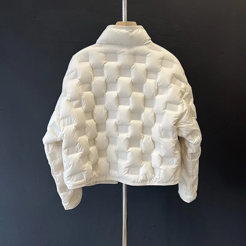 2025년 가을/겨울 신상 여성 숏 다운 재킷, 패치 포켓 싱글 버튼 다용도 아우터