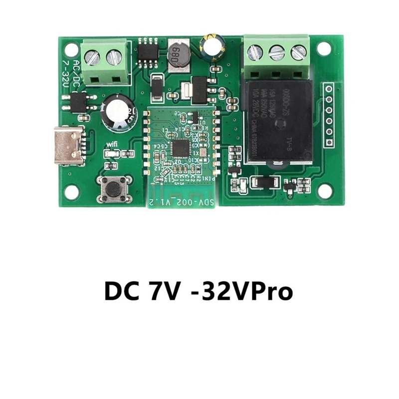 FULL-Ewelink 스마트 USB DC 7-32V 단일 채널 블루투스 와이파이 인칭 자동 잠금 무선 스마트 홈 릴레이 스위치 모듈