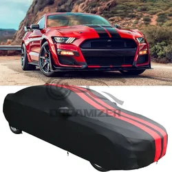 Universal For Ford Mustang Shelby GT500 Satin Stretch Indoor Car Cover Dustproof Custom Indoor Protection Car Case Cover