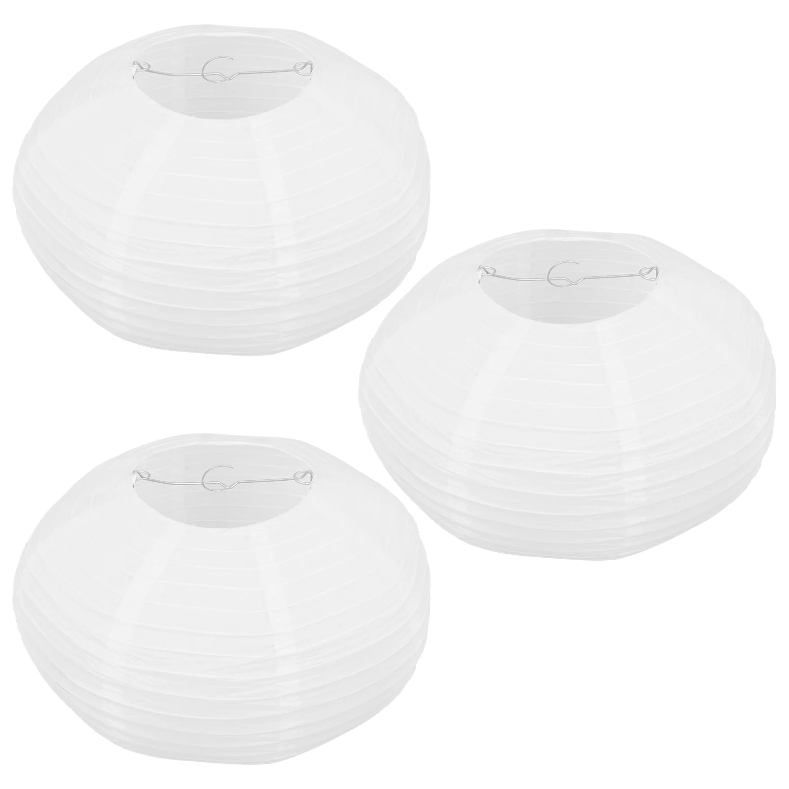 3 Pcs Lampshade Paper Shades Japanese-style Oval Lantern Iron Pendant Hanging Lights