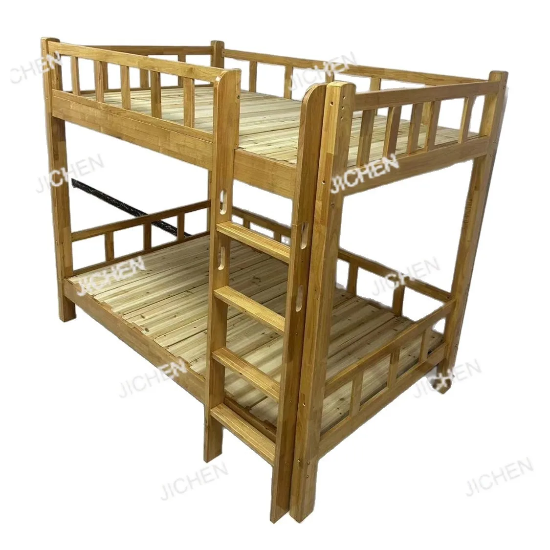 

Простая двухъярусная двуспальная кровать Neu из цельного дерева с широкой кроватью, высокая и низкая кровать для маленькой квартиры в общежитии