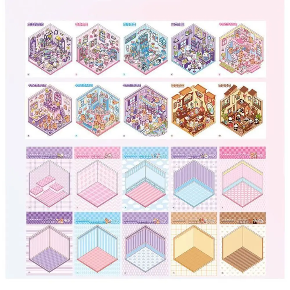 

Новый мультфильм 3D пейзаж наклейка книга домашний миниатюрный дом наклейка кабина сцена DIY миниатюрная сцена книга для детей